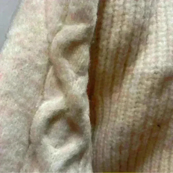 Topshop Turtleneck Pink Cable Knit Sleeve Sweater Size XS 0-2 - Picture 6 of 7